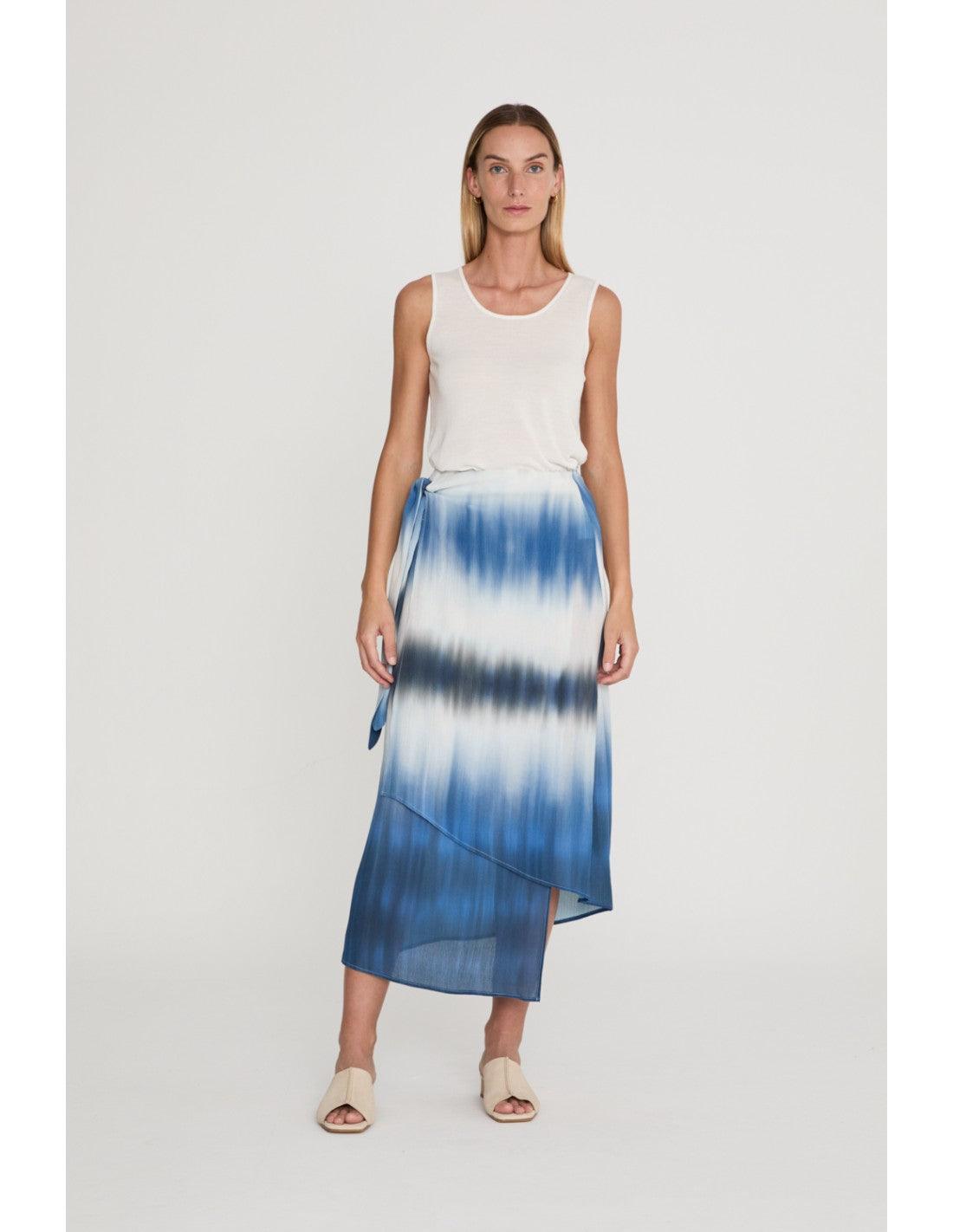 Falda Designers Society Fisac Tie Dye Azul - ECRU