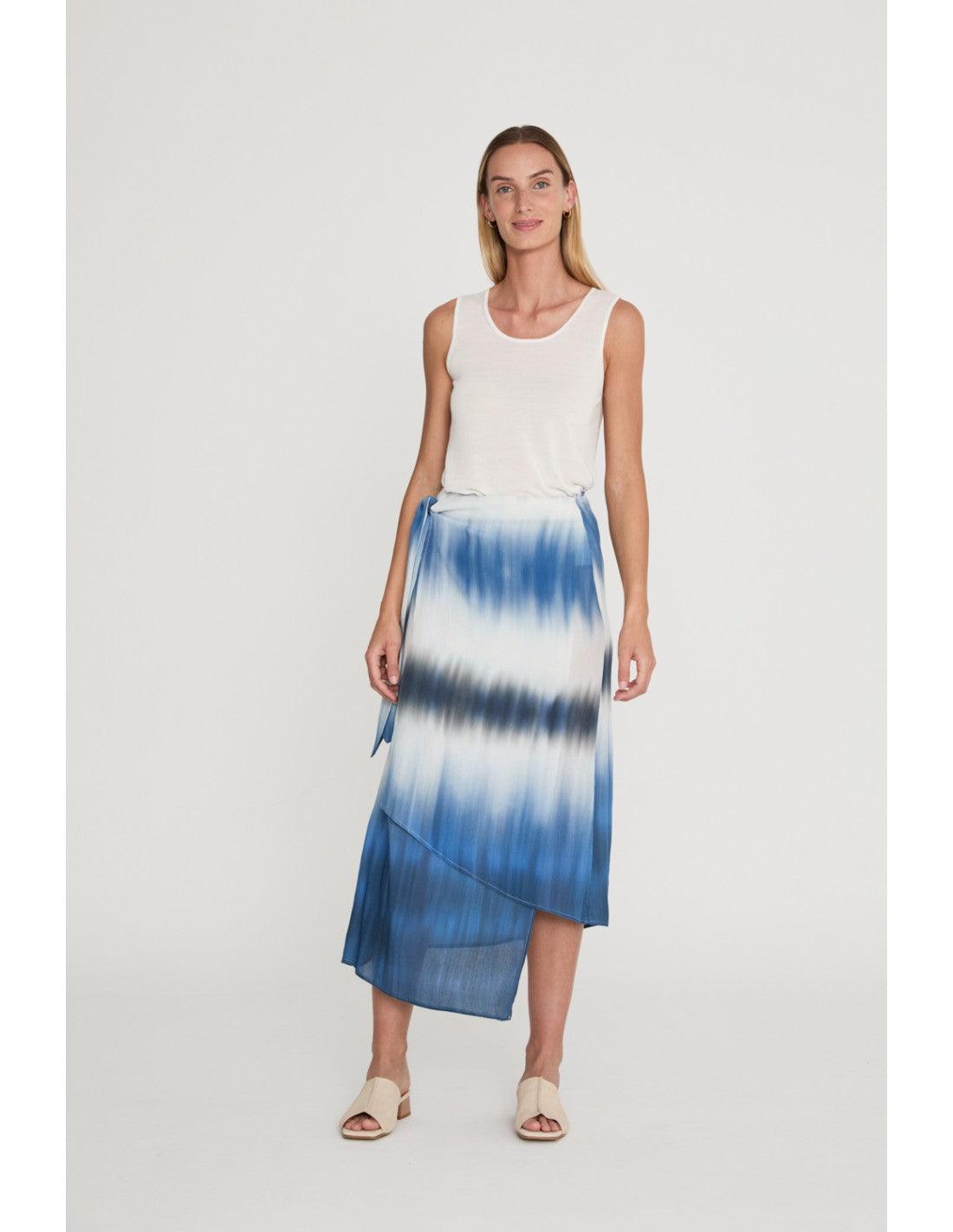 Falda Designers Society Fisac Tie Dye Azul - ECRU