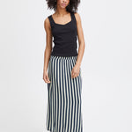 Falda ICHI Marrakech Total Eclipse Stripe Aop - ECRU