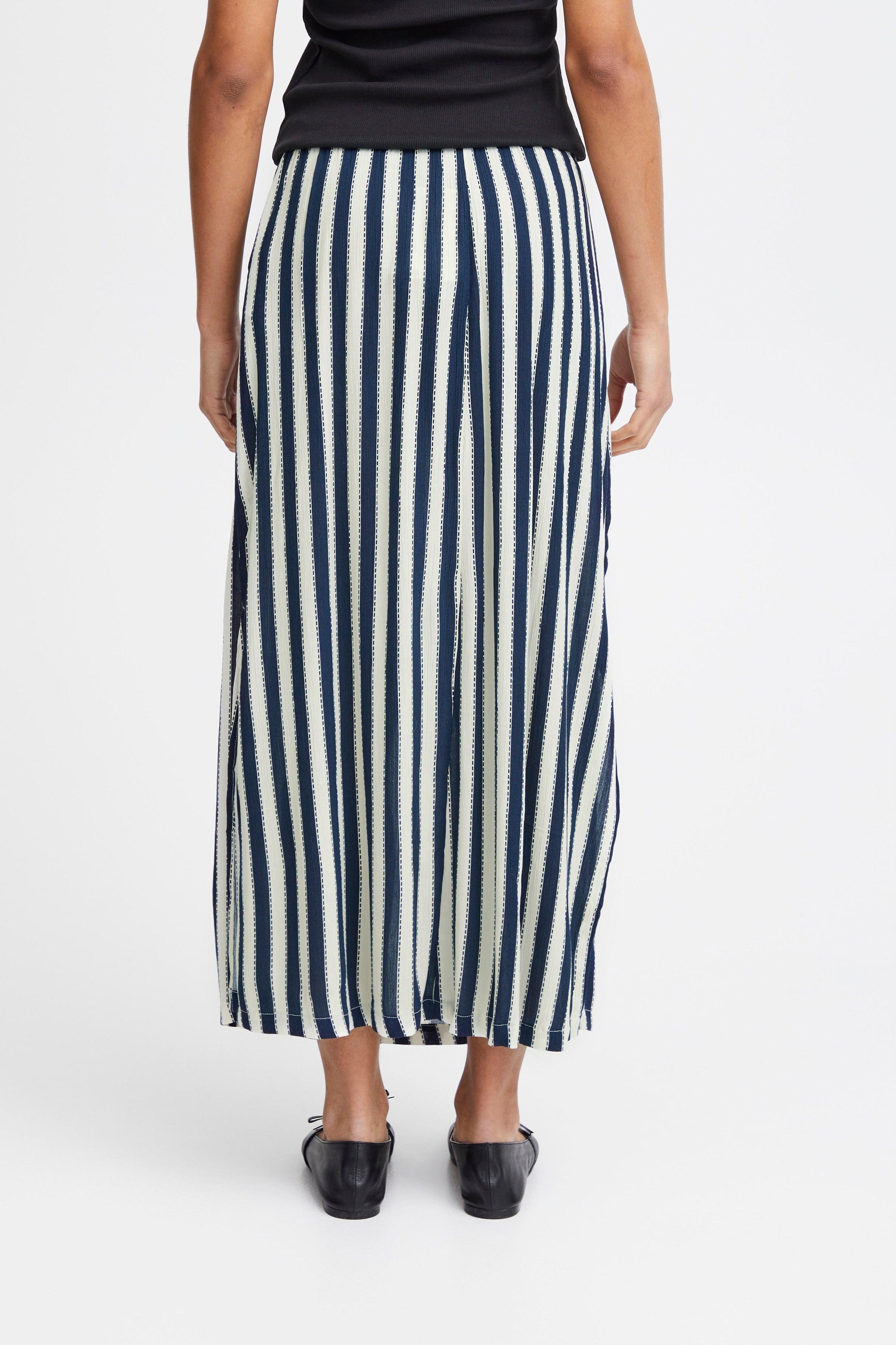 Falda ICHI Marrakech Total Eclipse Stripe Aop - ECRU