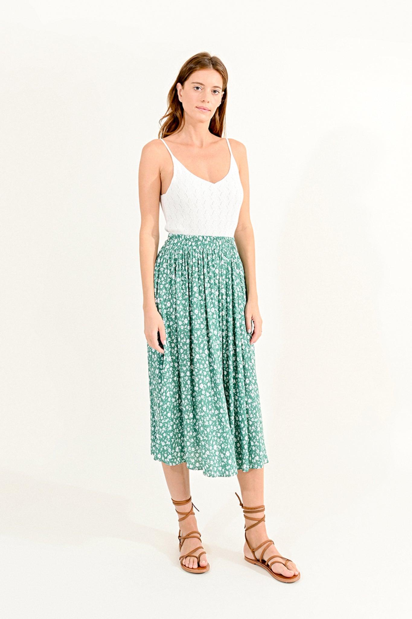 Falda Molly Bracken Green Diane - ECRU