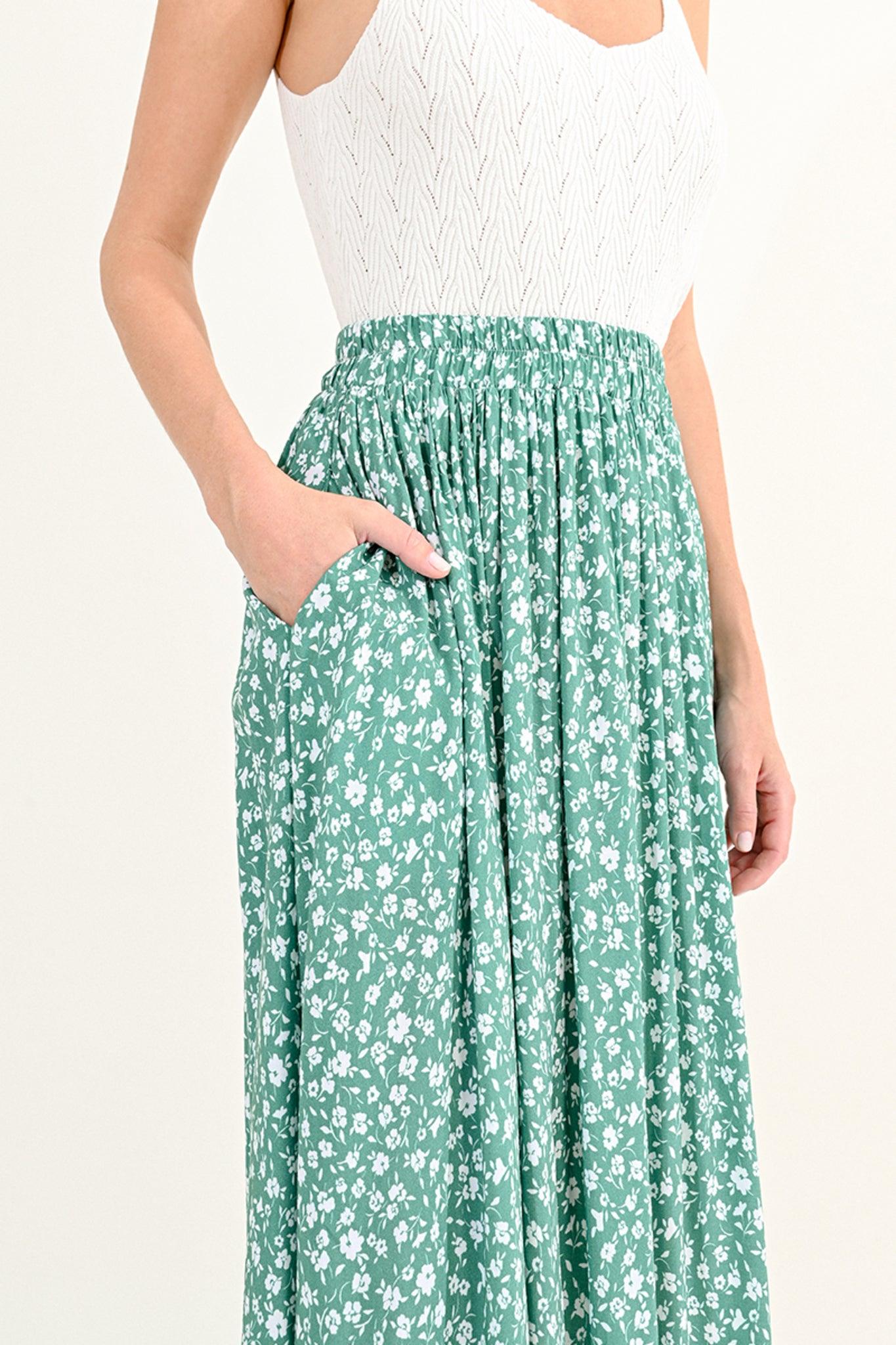 Falda Molly Bracken Green Diane - ECRU