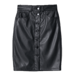 Falda Salsa Jeans Efecto Piel Negra - ECRU