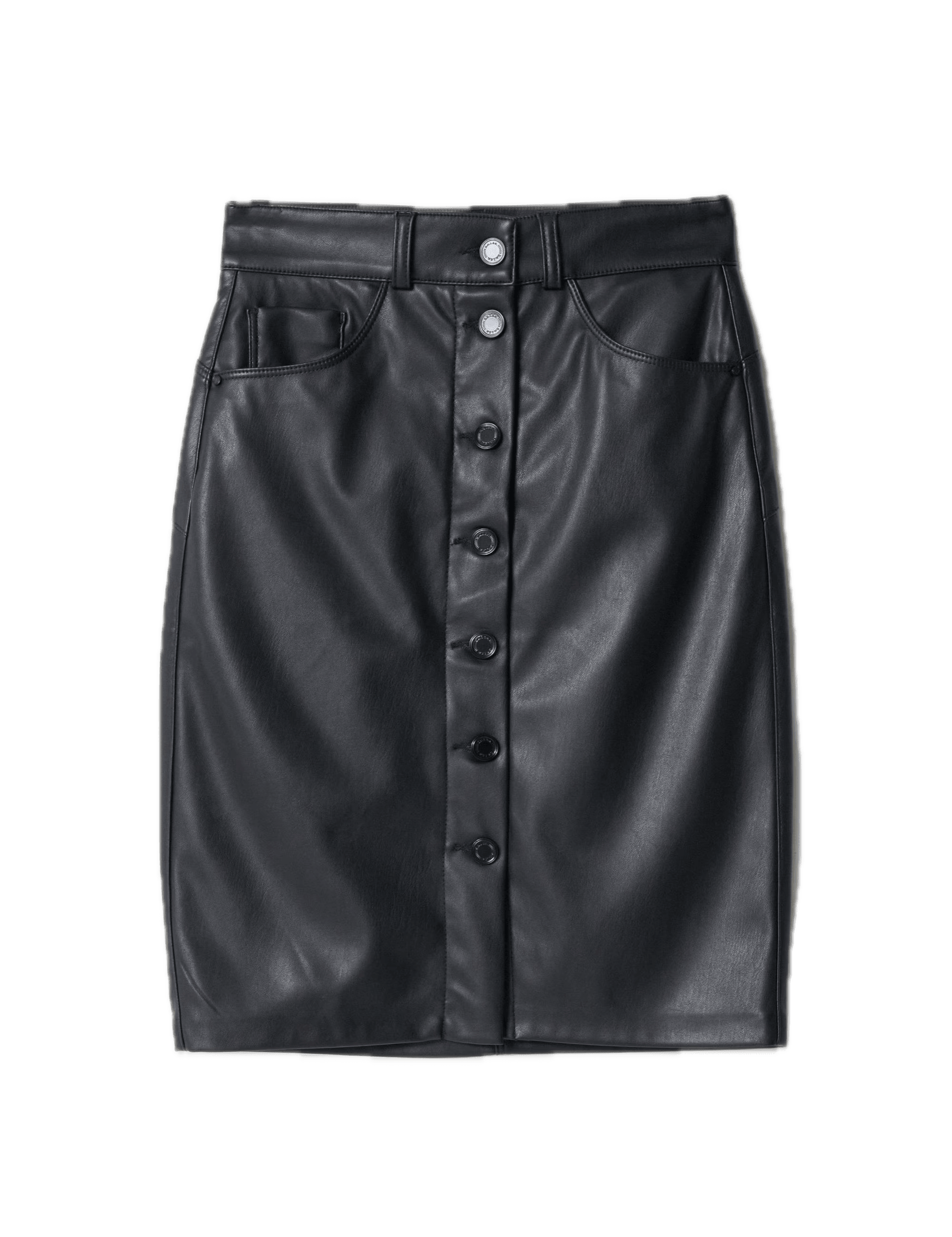 Falda Salsa Jeans Efecto Piel Negra - ECRU