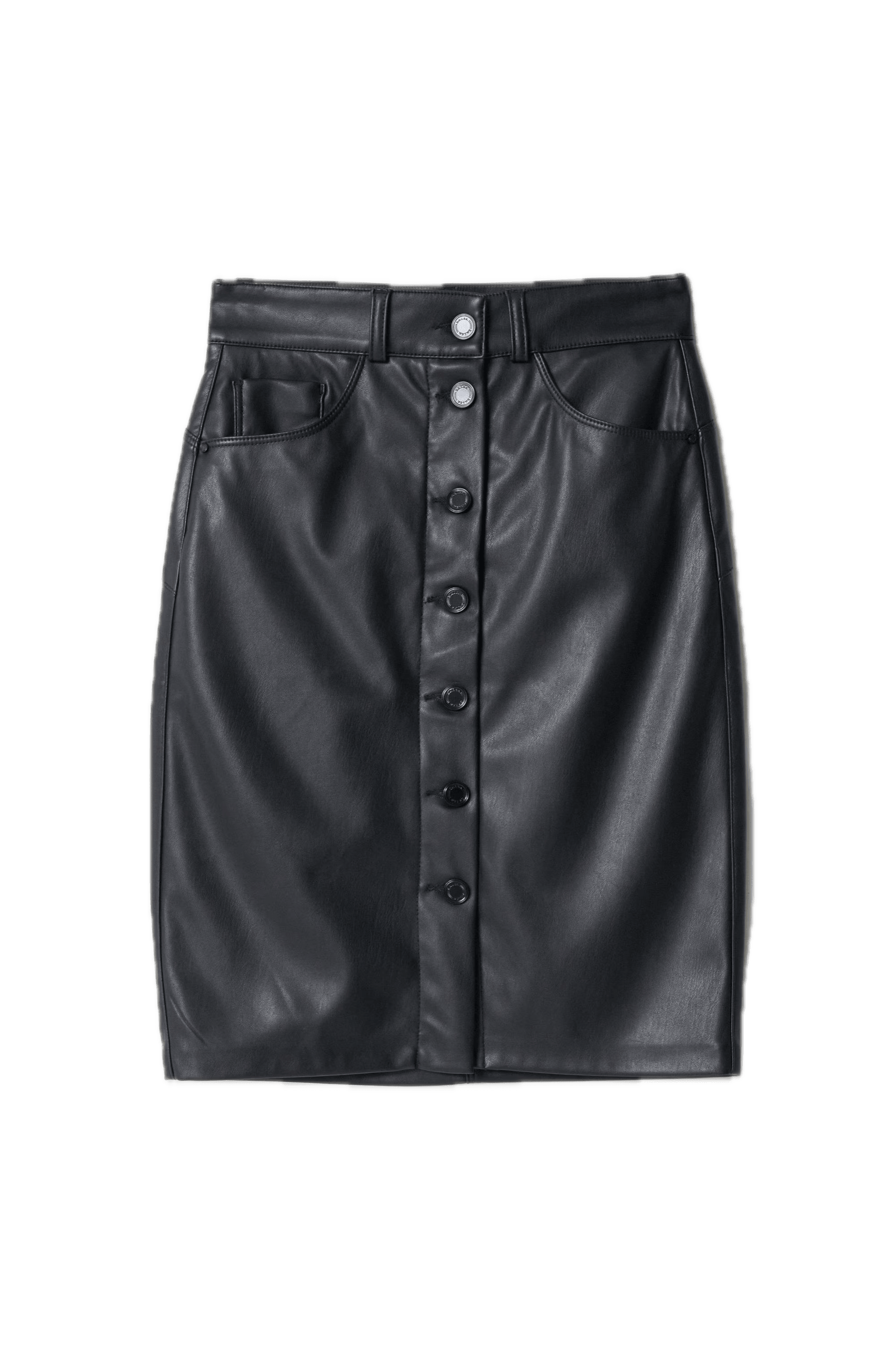 Falda Salsa Jeans Efecto Piel Negra - ECRU