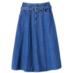 Falda Salsa Jeans Midi Lightdenim con Vuelo - ECRU