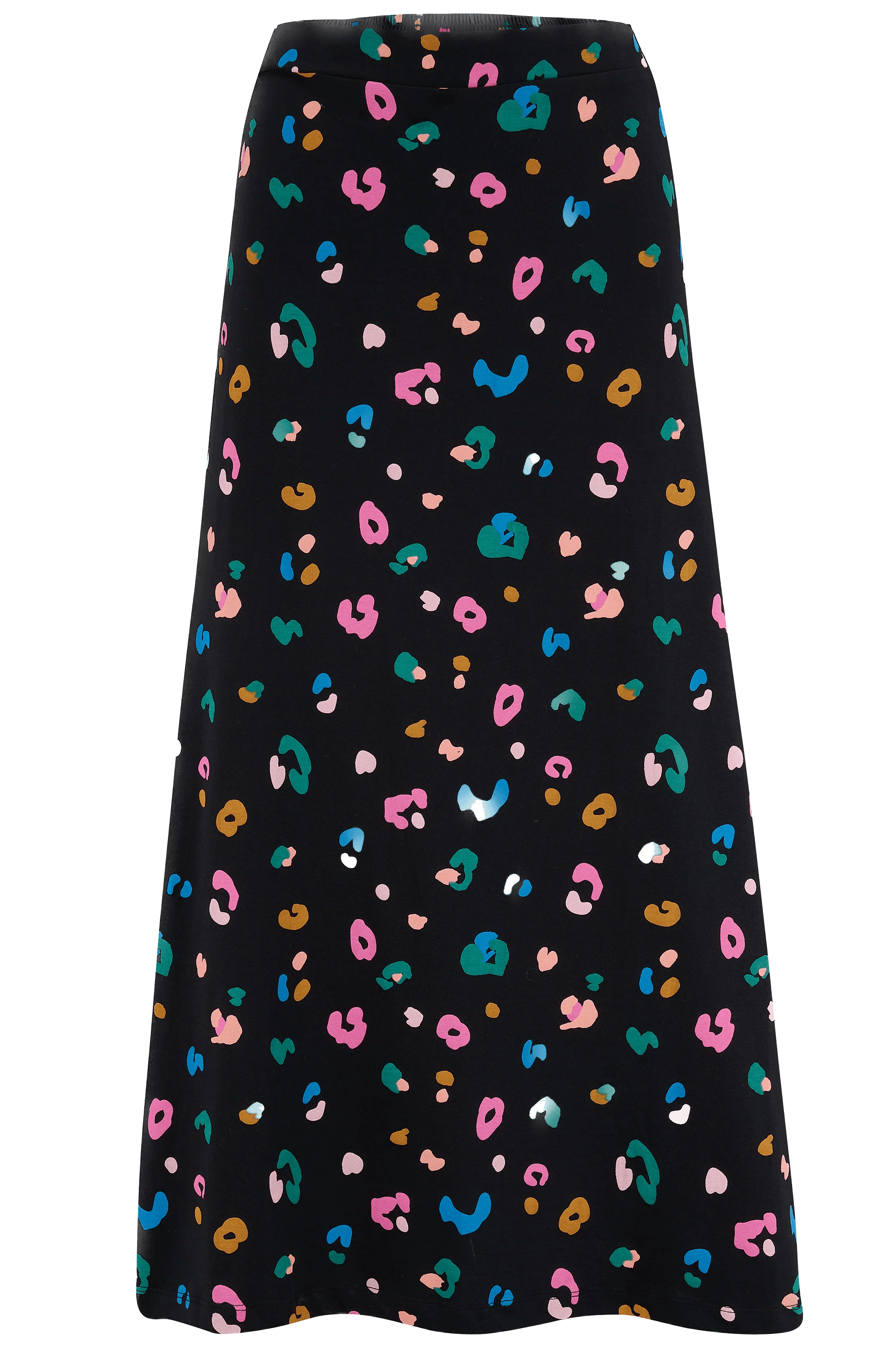 Falda Sugarhill Duska Jersey Black Paintbox Leopard - ECRU