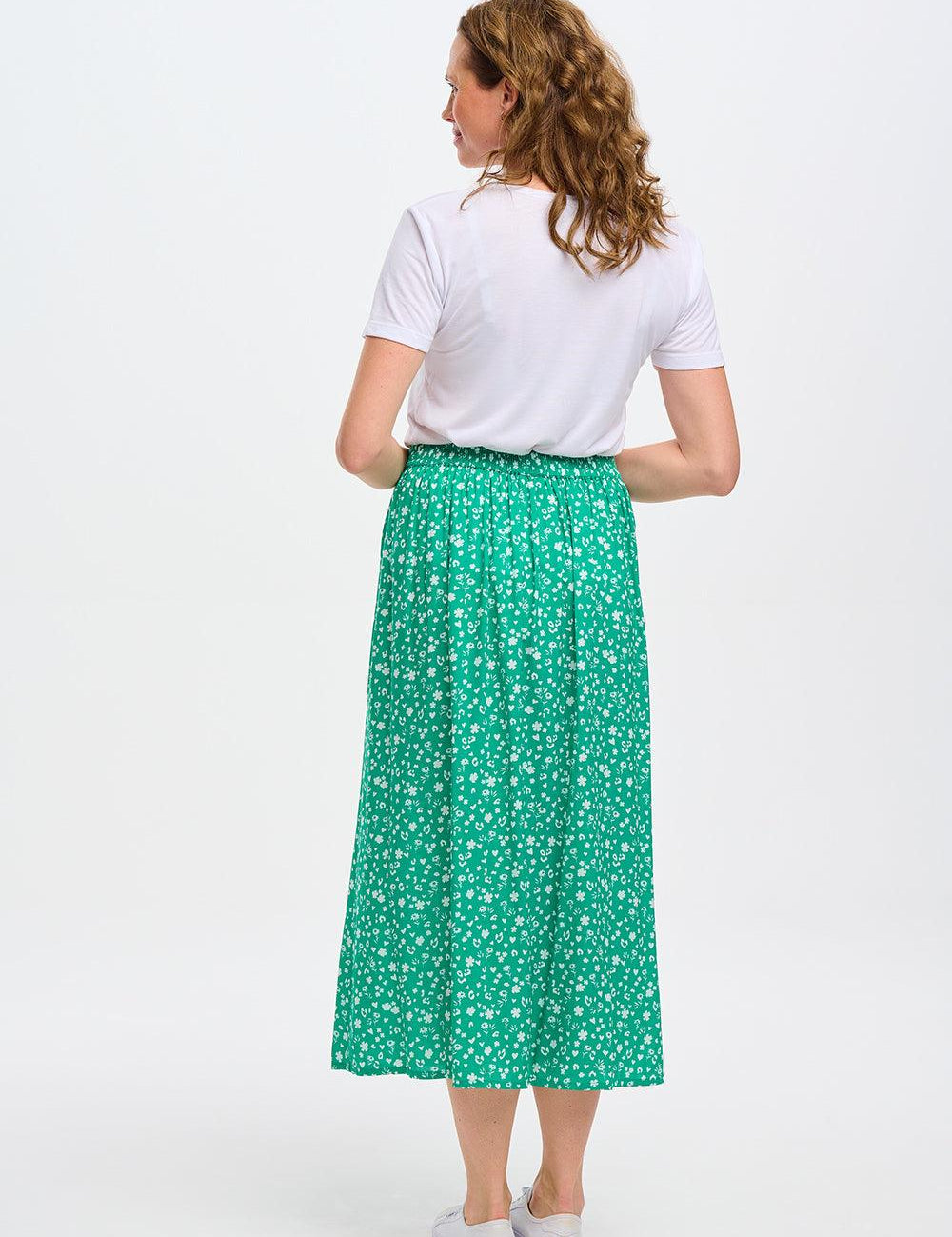 Falda Sugarhill Zora Green Scatter Print - ECRU