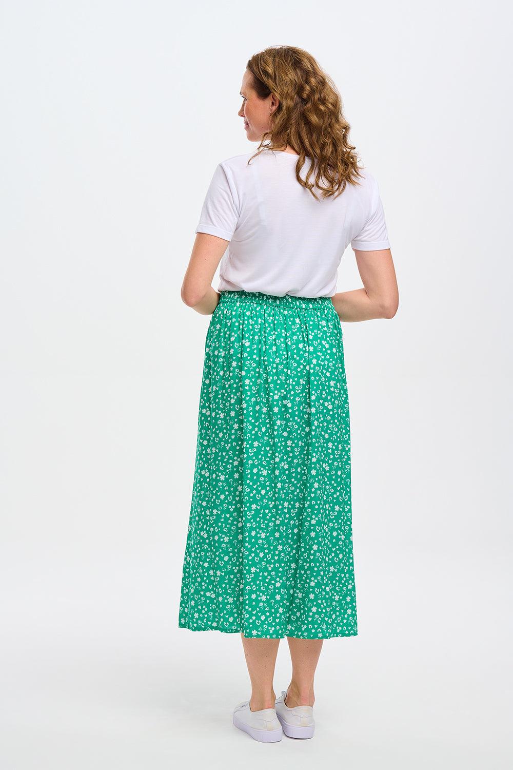 Falda Sugarhill Zora Green Scatter Print - ECRU