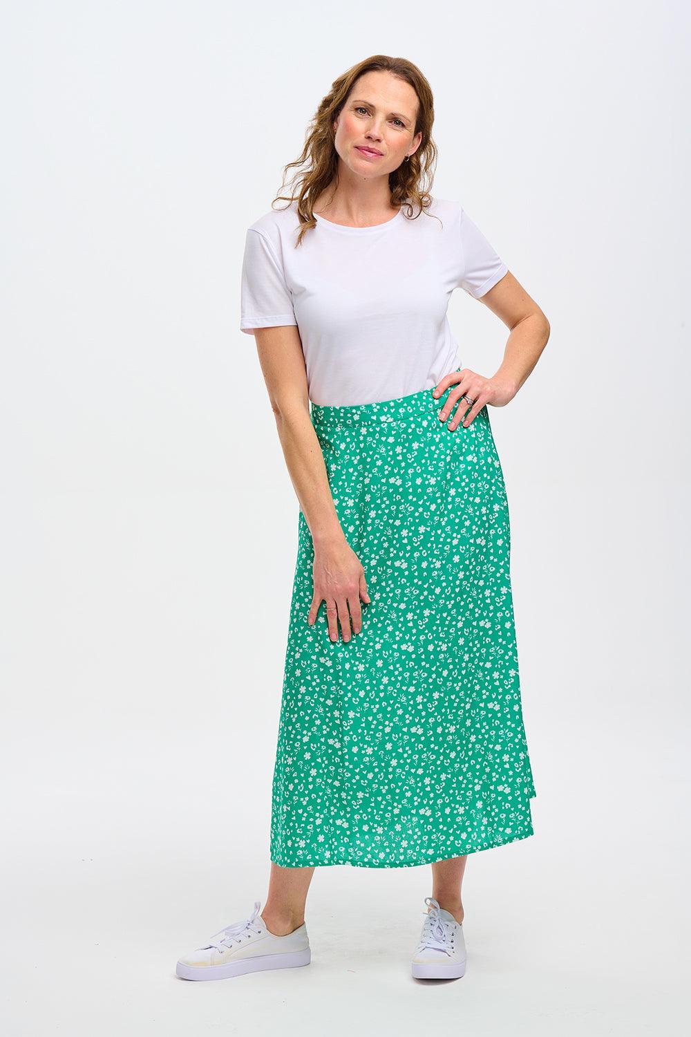 Falda Sugarhill Zora Green Scatter Print - ECRU