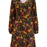 SUGARHILL Floriane Mini Black Earth Toned Jungle Dress