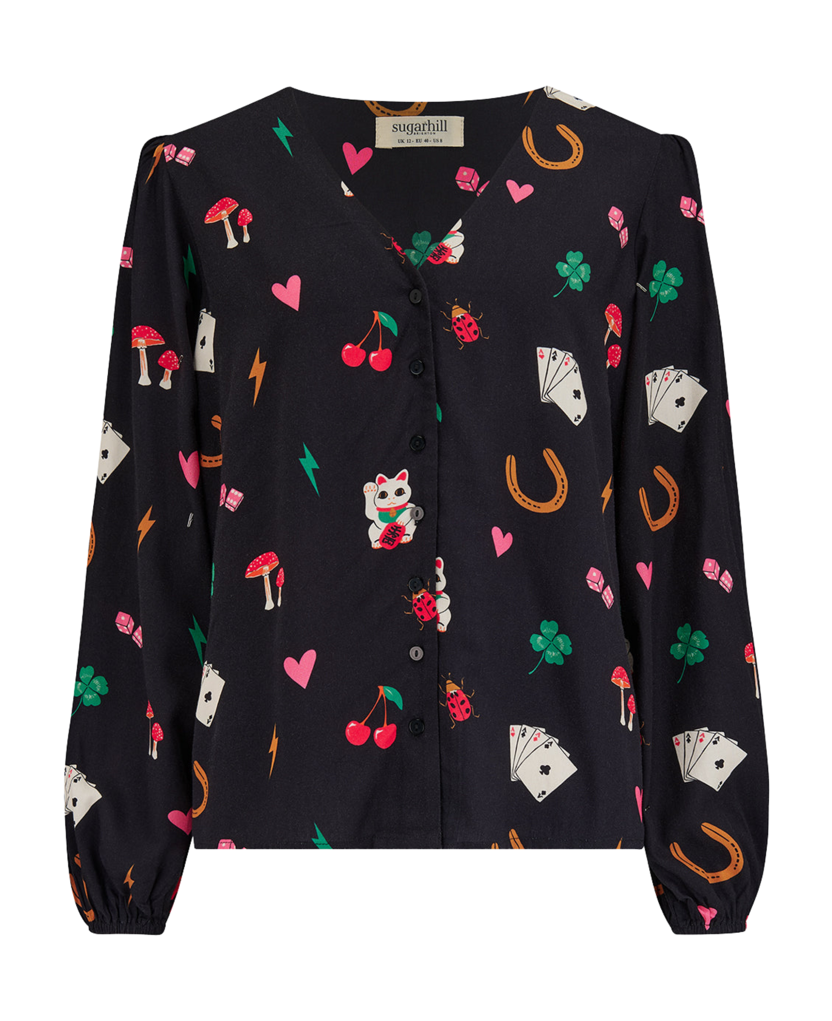 Blusa SUGARHILL Imelda Black Lucky Charms