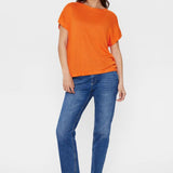 Jersey Nudarlene Red Orange - ECRU