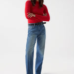 Jersey Salsa Jeans de Punto con Efecto Pelo Rojo - ECRU