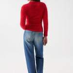 Jersey Salsa Jeans de Punto con Efecto Pelo Rojo - ECRU