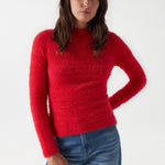 Jersey Salsa Jeans de Punto con Efecto Pelo Rojo - ECRU