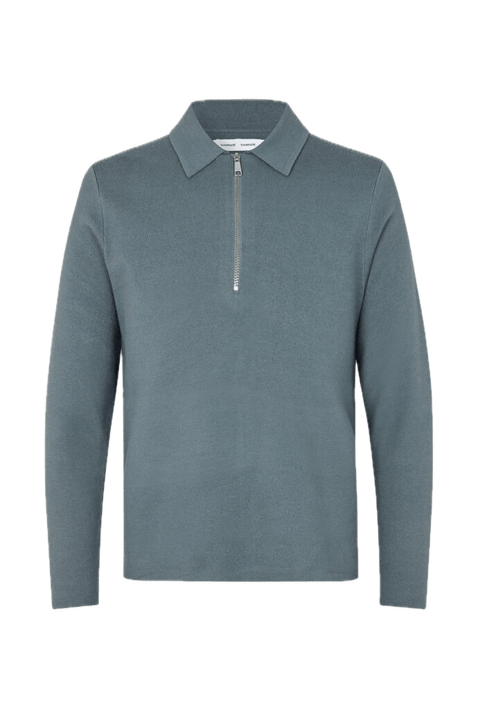 Jersey Samsøe Samsøe Guna half zip 10490 Stormy Weather - ECRU