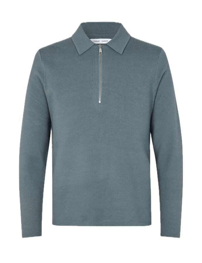 Jersey Samsøe Samsøe Guna half zip 10490 Stormy Weather - ECRU