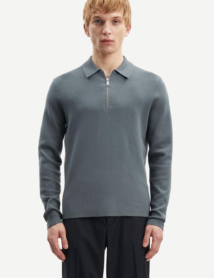 Jersey Samsøe Samsøe Guna half zip 10490 Stormy Weather - ECRU