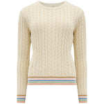 Jersey Sugarhill de ochos Barbara Cream Rainbow Tipping - ECRU