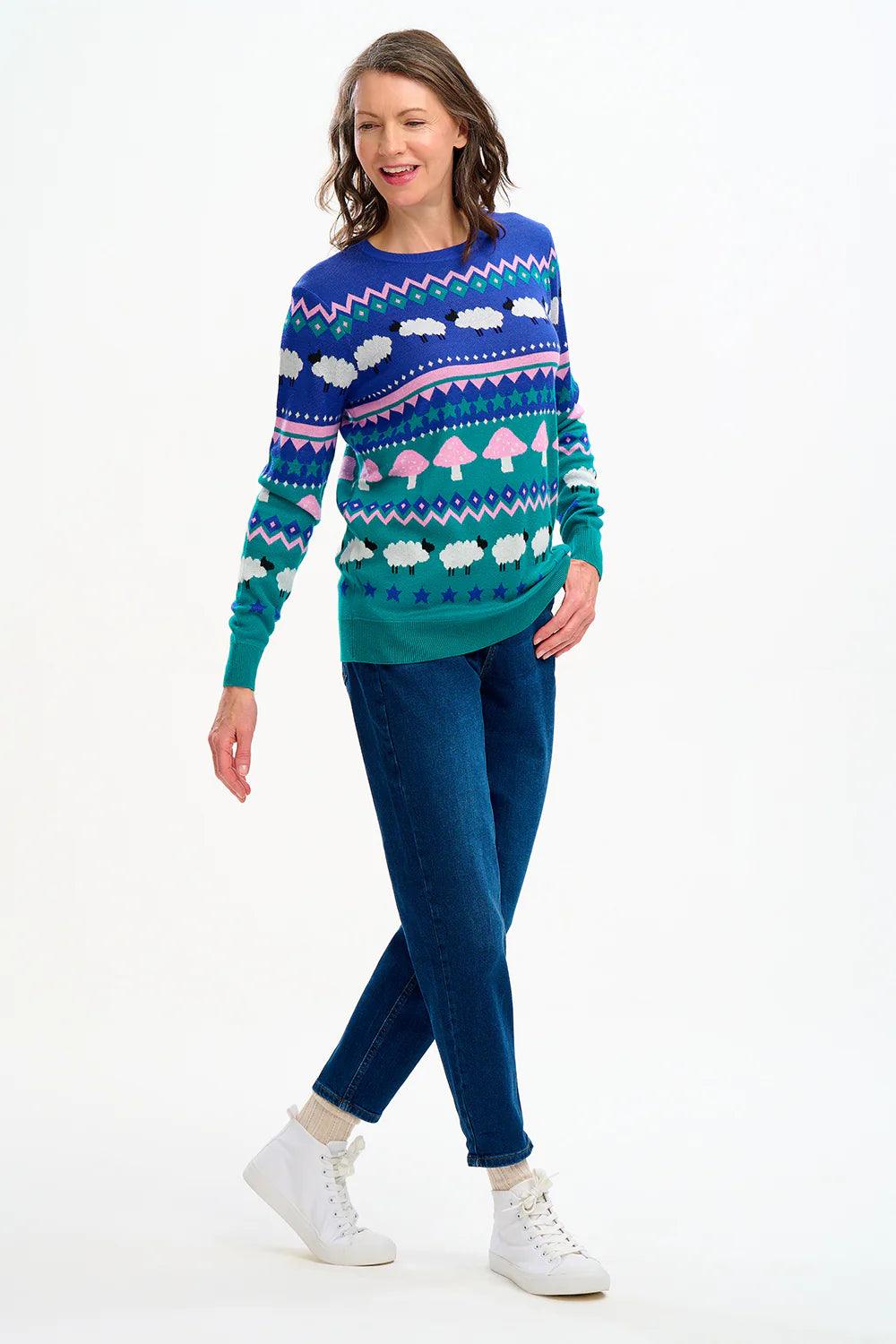 Jersey Sugarhill Rosie Multi Rural Fairisle - ECRU