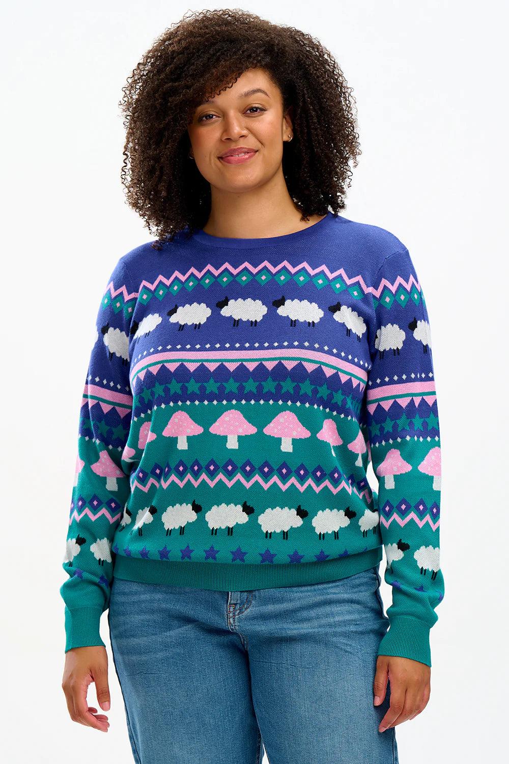 Jersey Sugarhill Rosie Multi Rural Fairisle - ECRU