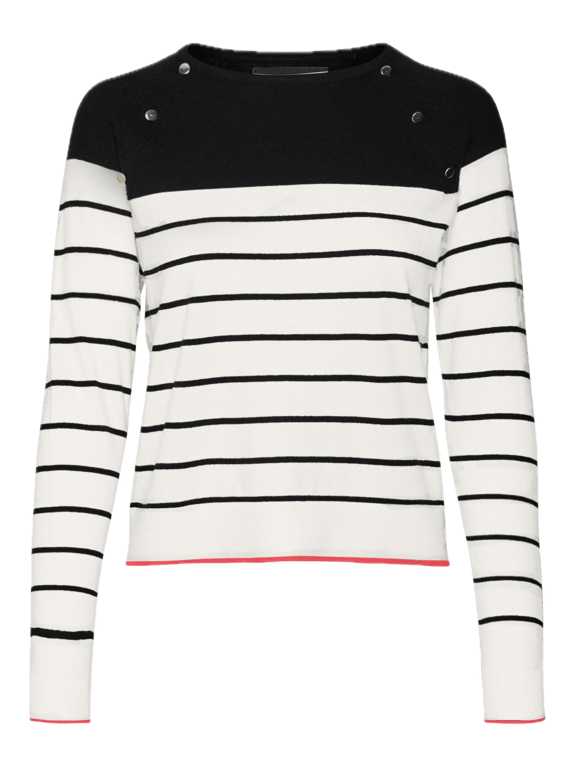 Jersey Vero Moda Alma Snow White Black - ECRU