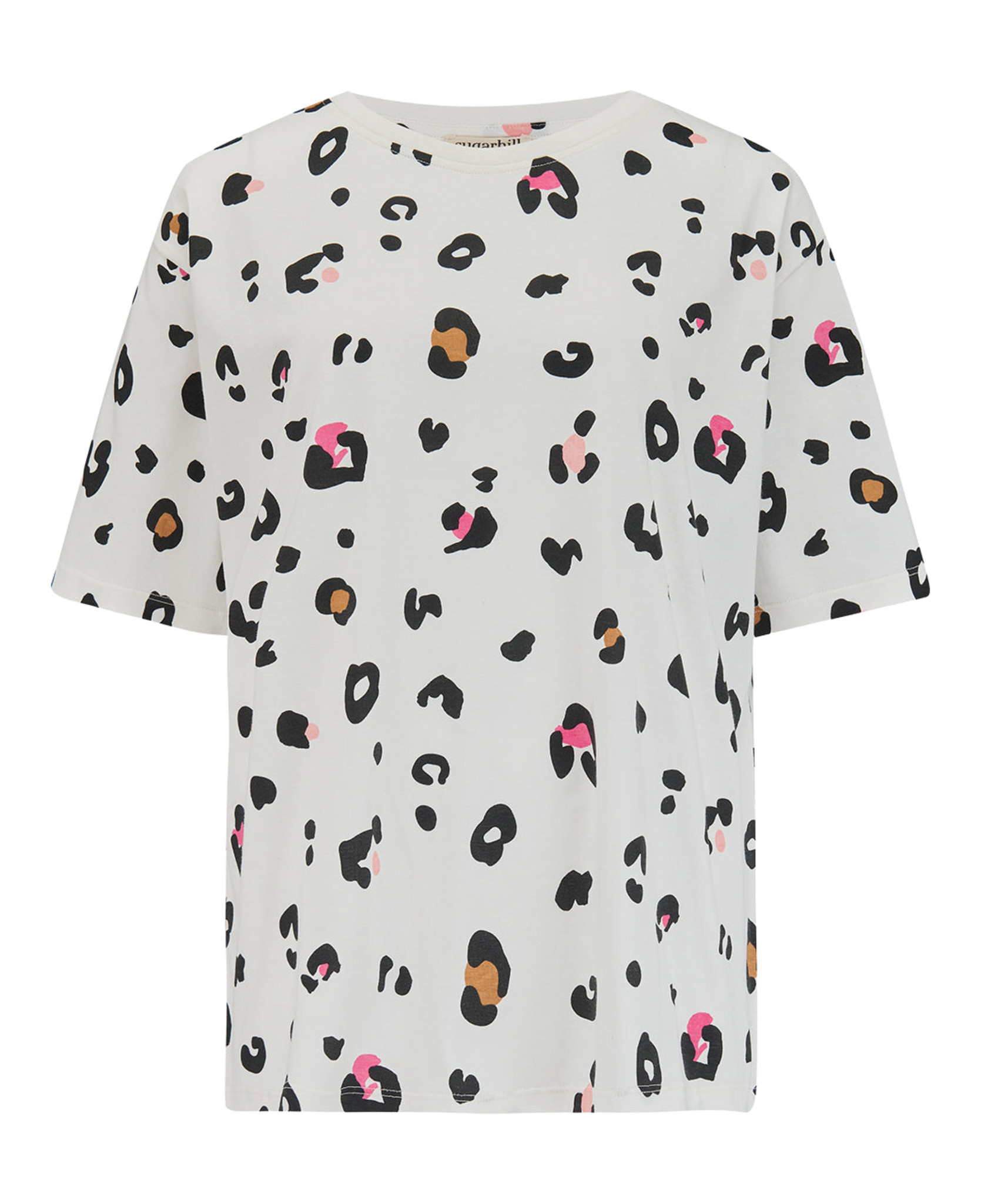 Camiseta SUGARHILL Kinsley Off White Colour Pop Leopard