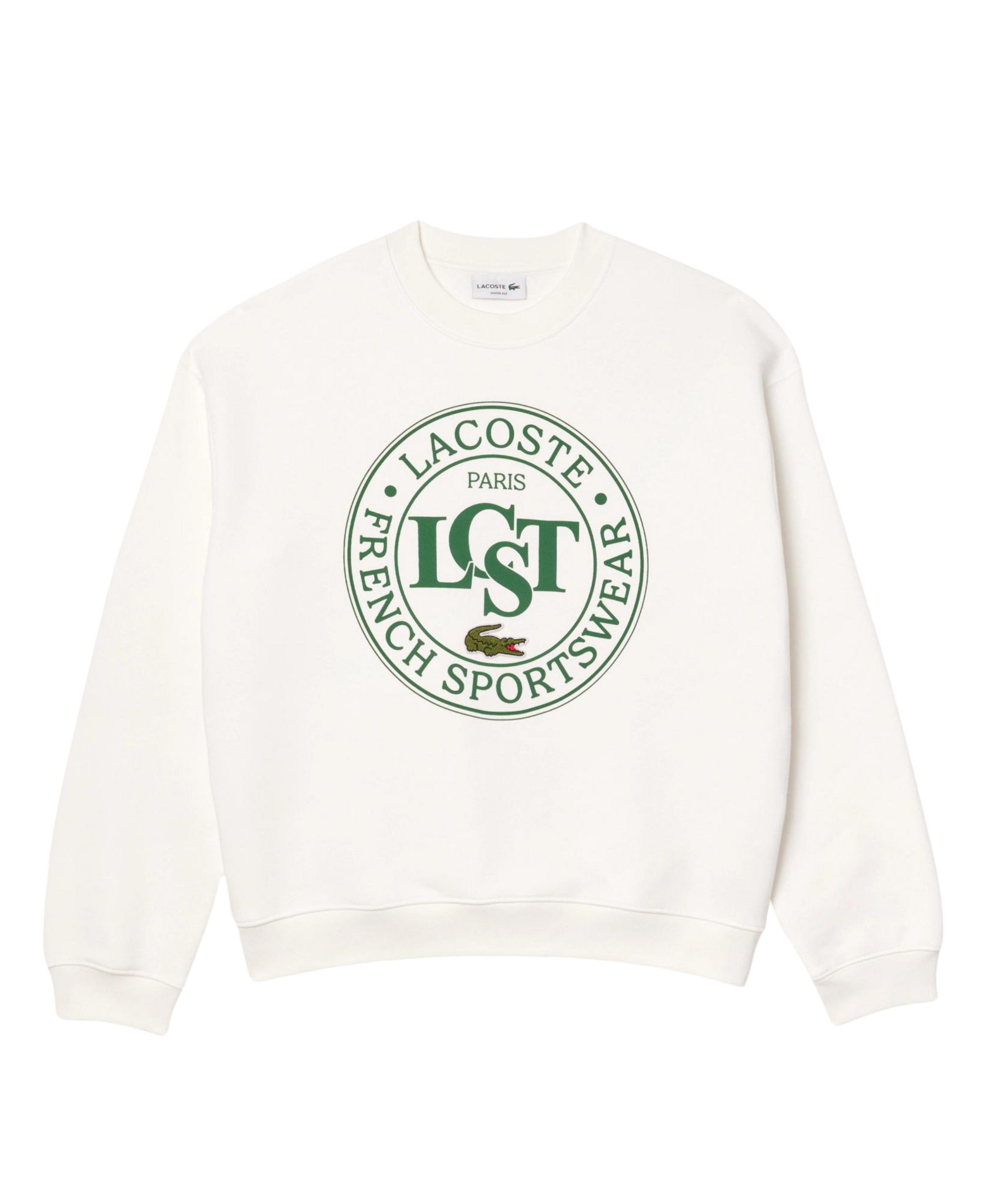 Sudadera Lacoste Gráfica de Corte Holgado Blanco