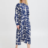 B.YOUNG Ihamma Med Blue Geo Dress