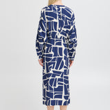 B.YOUNG Ihamma Med Blue Geo Dress