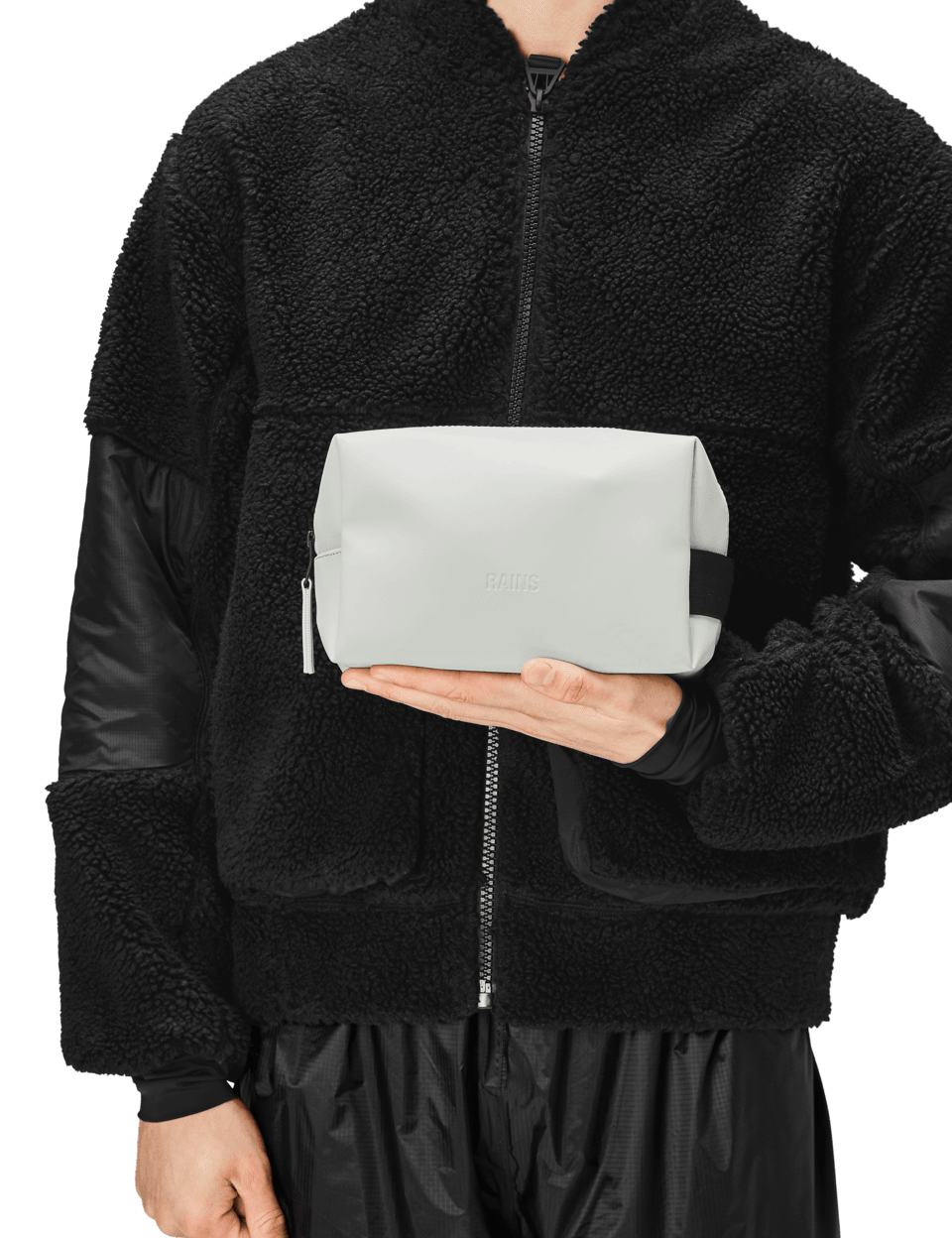 Neceser Rains Impermeable Wash Bag Small Ash - ECRU