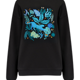 SUGARHILL Noah Washed Black Jungle Blues Sweatshirt