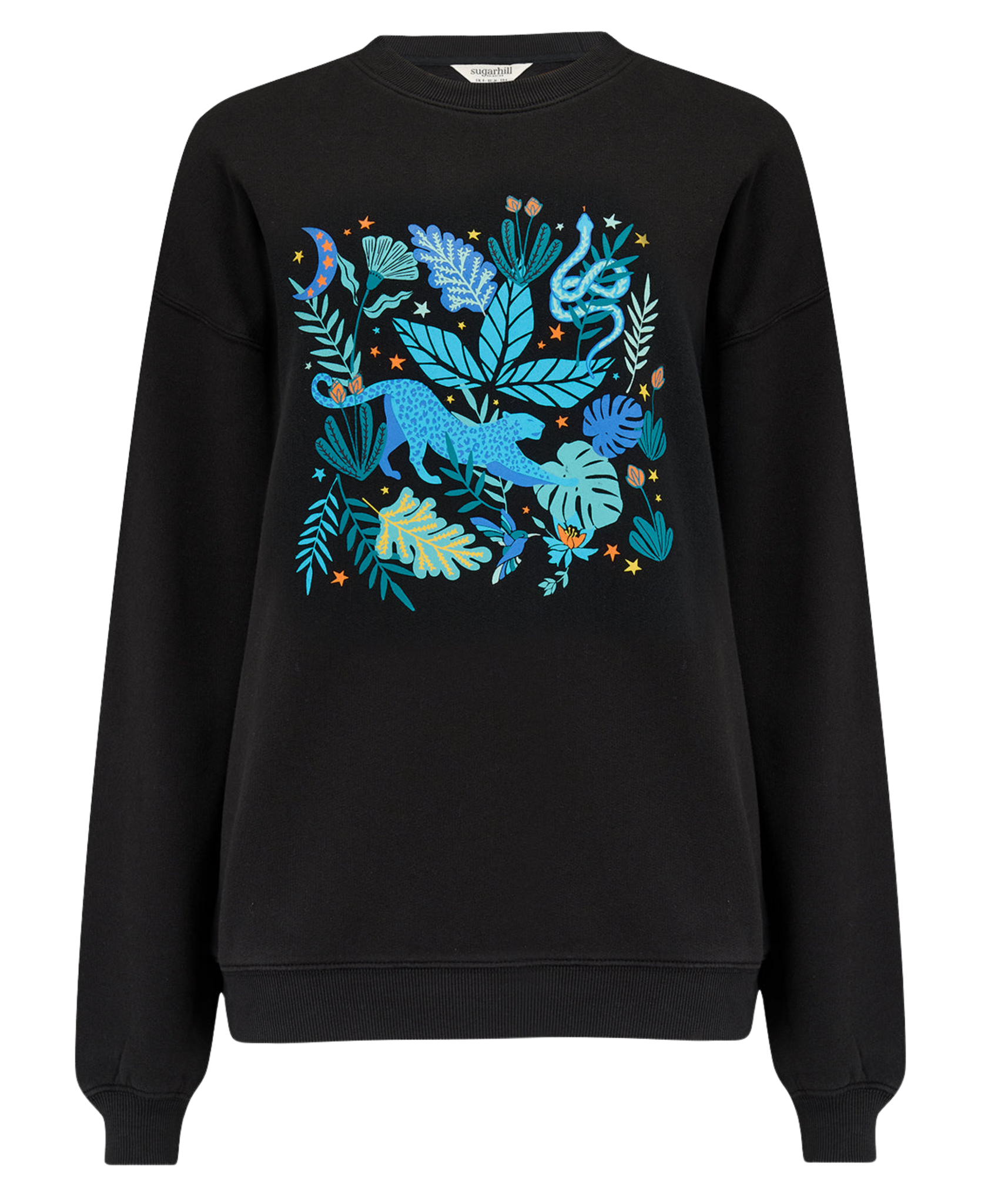 SUGARHILL Noah Washed Black Jungle Blues Sweatshirt