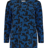 Top SUGARHILL Noor Schwarz/Blau, Leopardenflecken