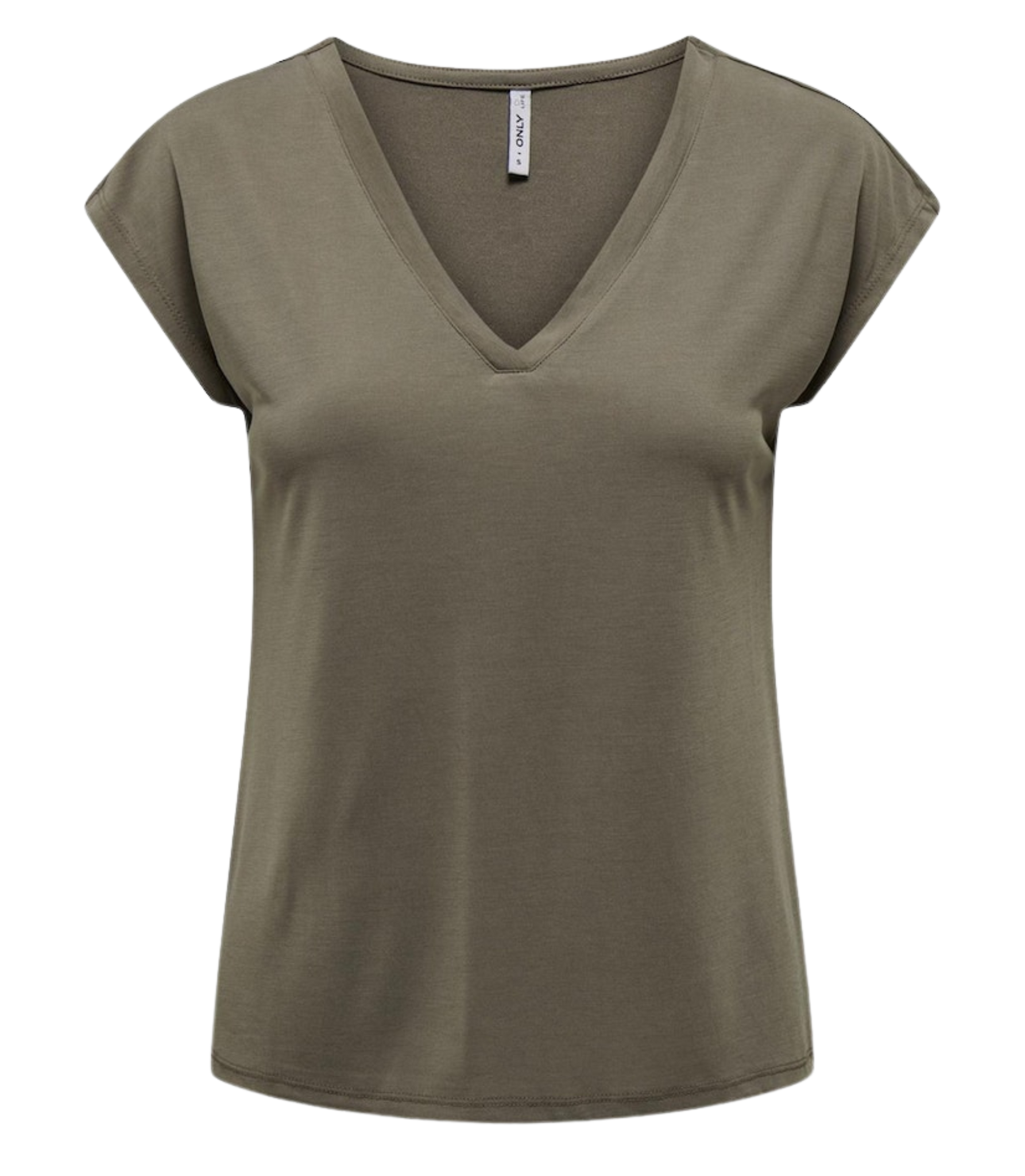 Camiseta ONLY Cuello Pico Free Walnut