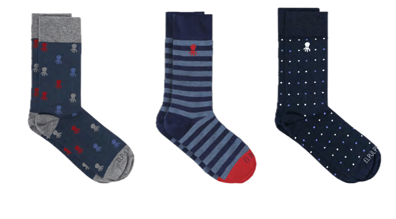 Pack de 3 Calcetines El Pulpo Blue Shadows - ECRU