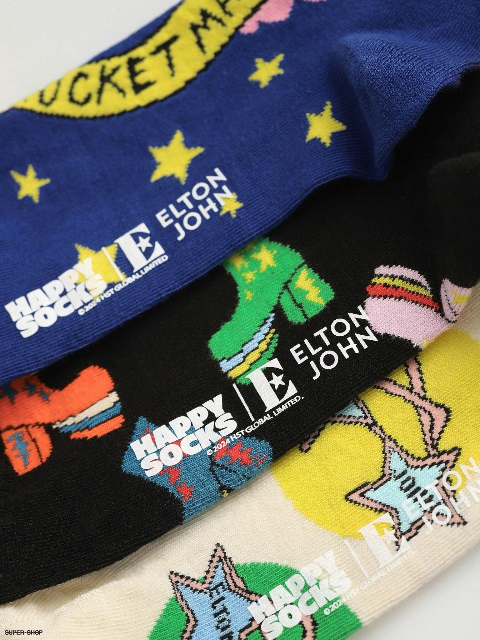 Pack de 3 Calcetines Happy Socks x Elton John Gift Set - ECRU