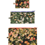 Pack de 3 Neceseres Baggu Flat Pouch Set Photo Florals - ECRU