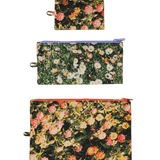 Pack de 3 Neceseres Baggu Flat Pouch Set Photo Florals - ECRU