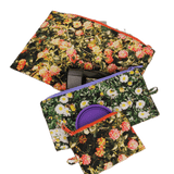 Pack de 3 Neceseres Baggu Flat Pouch Set Photo Florals - ECRU