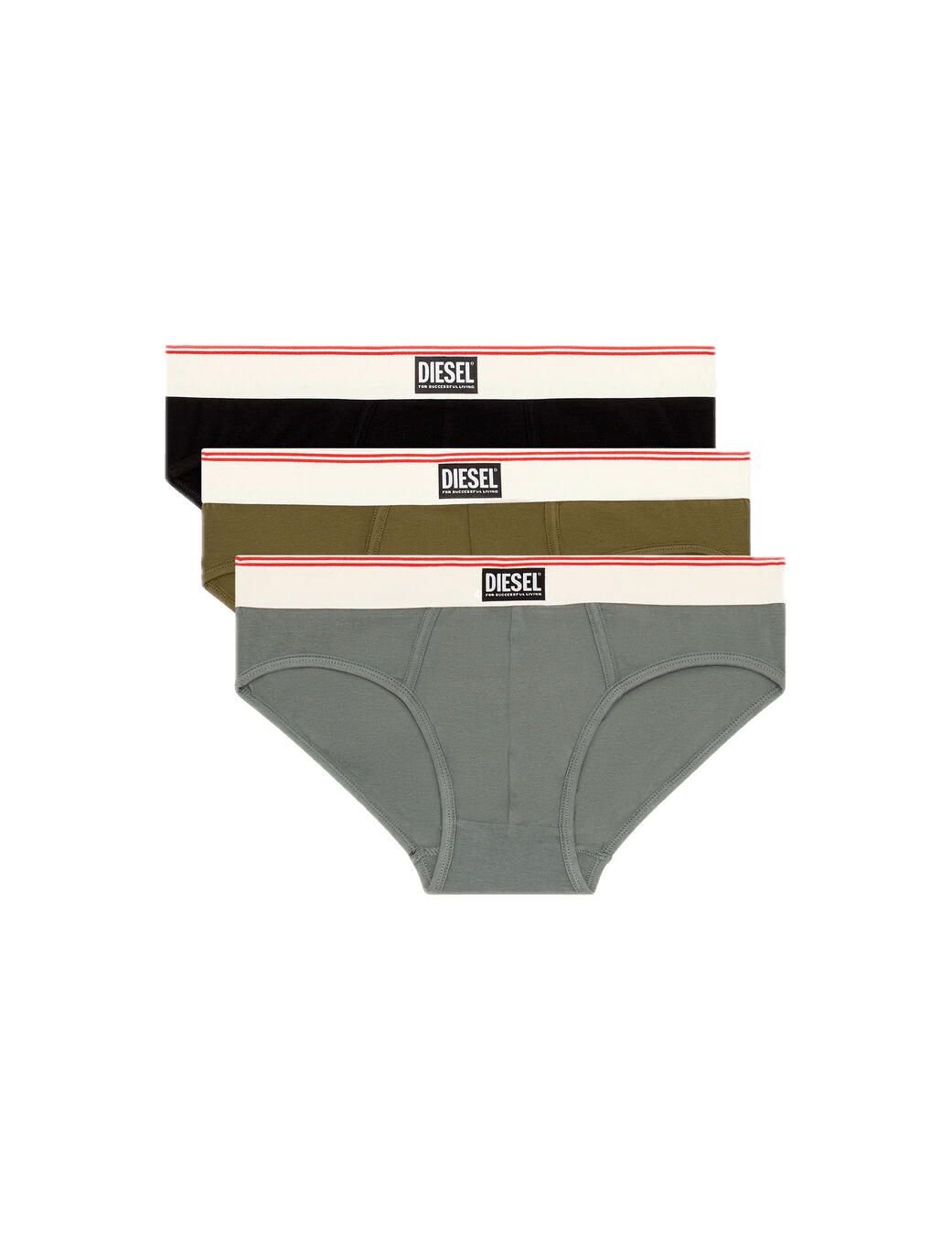 Pack de Tres Calzoncillos Diesel Slip Algodón Nude - ECRU