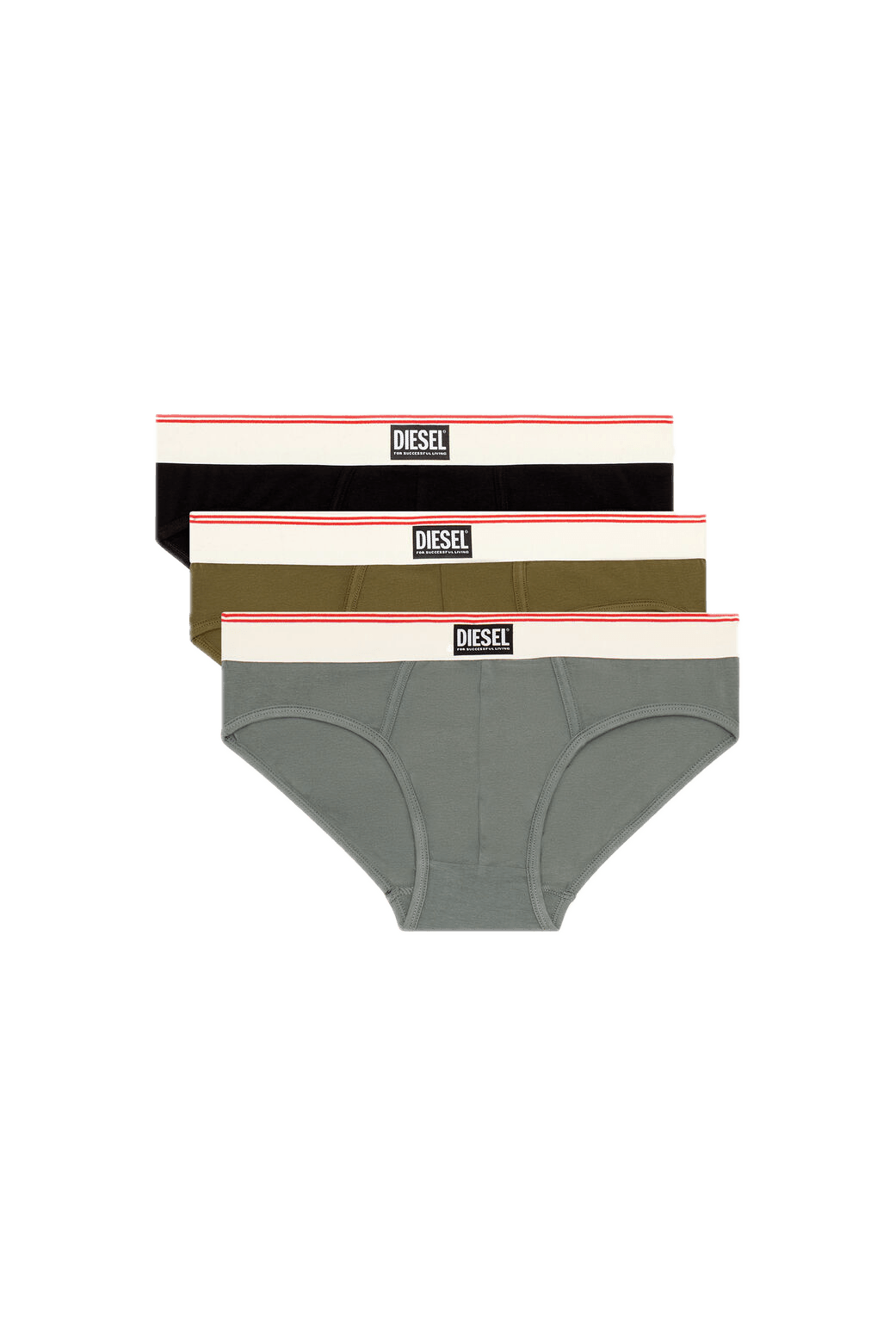 Pack de Tres Calzoncillos Diesel Slip Algodón Nude - ECRU