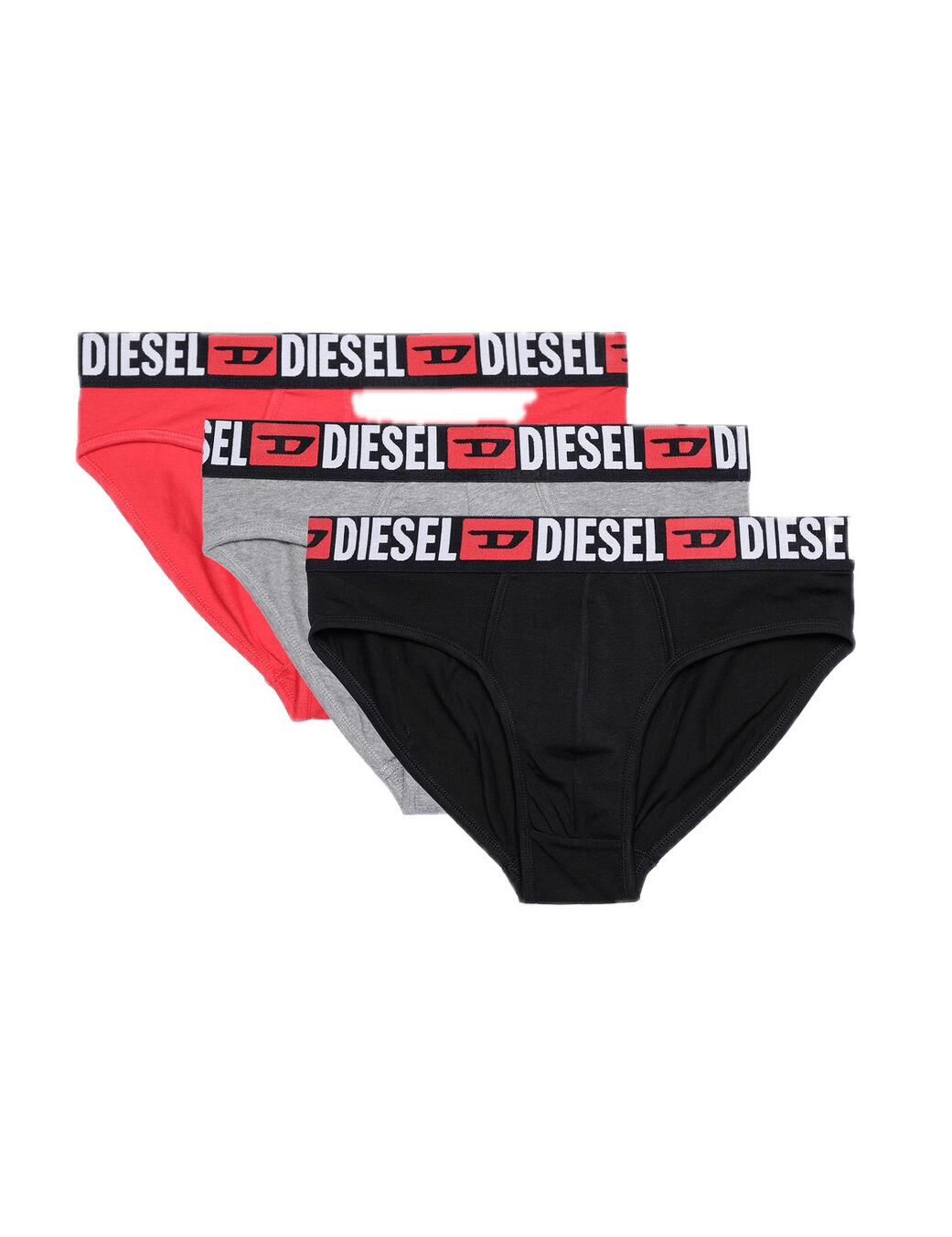 Pack de Tres Calzoncillos Diesel Slip Negro/Gris/Rojo - ECRU