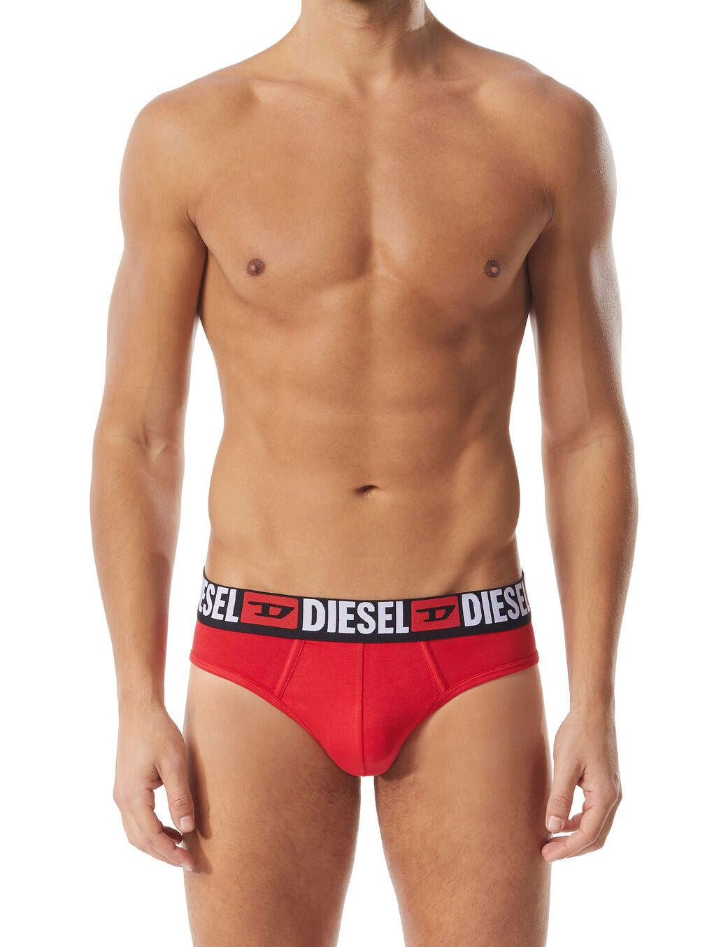 Pack de Tres Calzoncillos Diesel Slip Negro/Gris/Rojo - ECRU