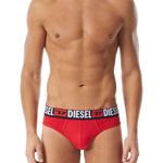 Pack de Tres Calzoncillos Diesel Slip Negro/Gris/Rojo - ECRU