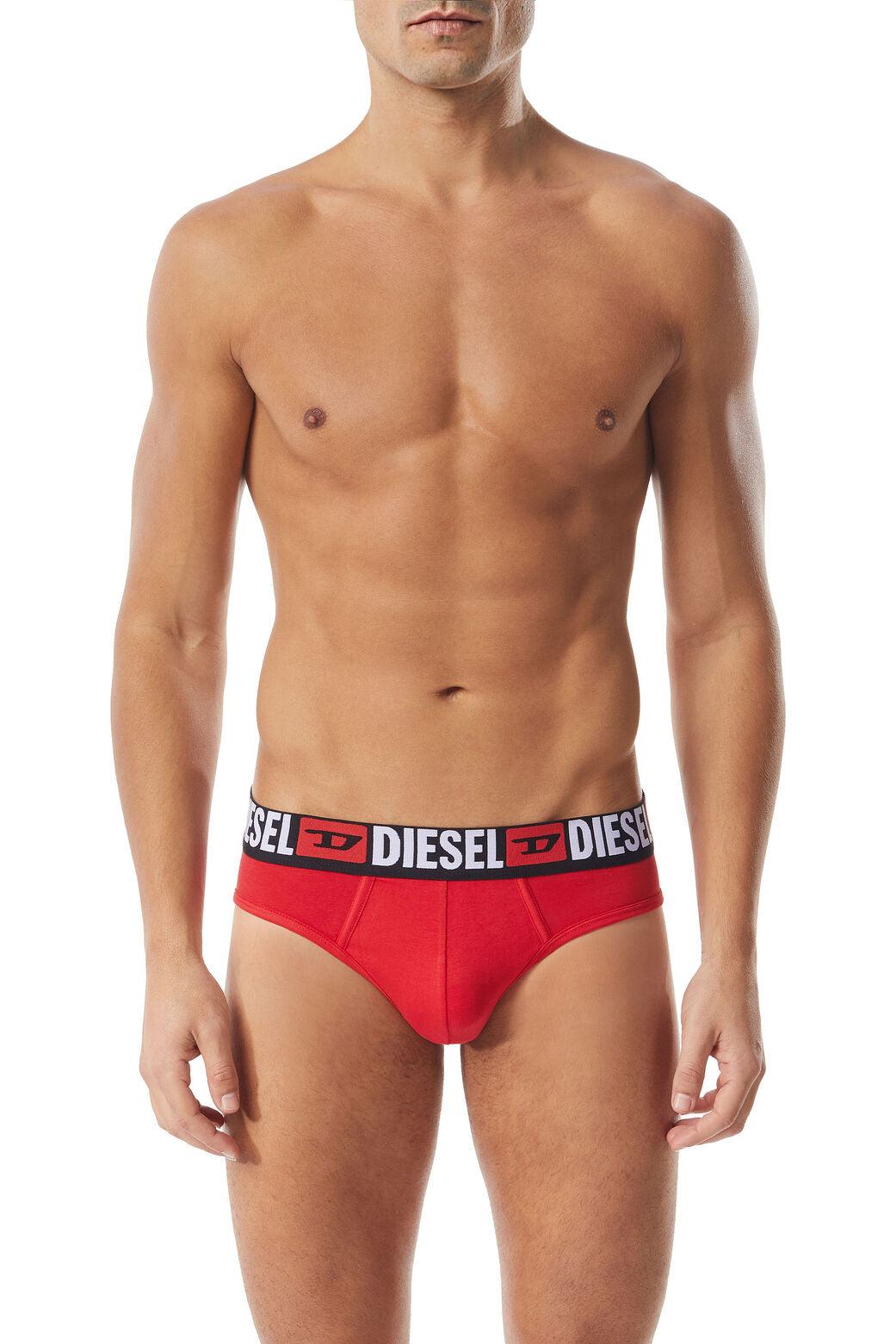 Pack de Tres Calzoncillos Diesel Slip Negro/Gris/Rojo - ECRU