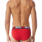 Pack de Tres Calzoncillos Diesel Slip Negro/Gris/Rojo - ECRU