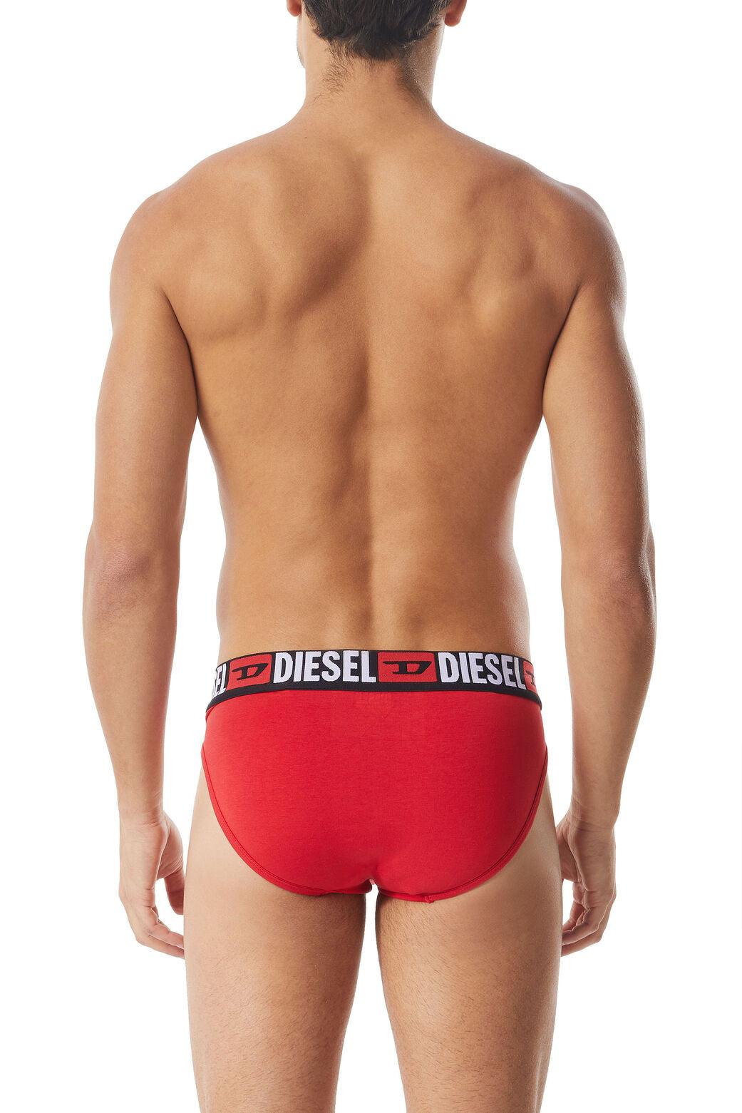 Pack de Tres Calzoncillos Diesel Slip Negro/Gris/Rojo - ECRU