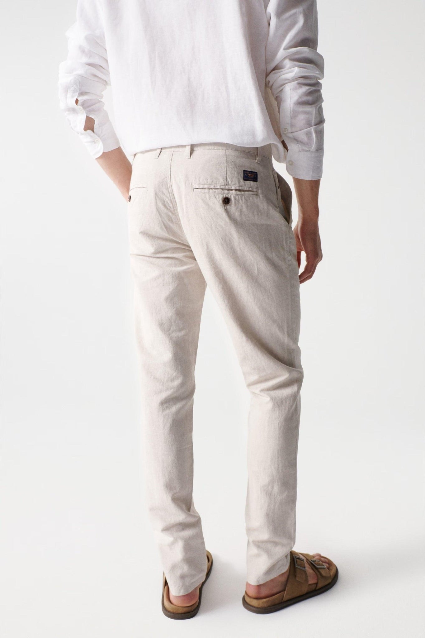 Pantalón de Hombre Salsa de Lino Corte Slim - ECRU